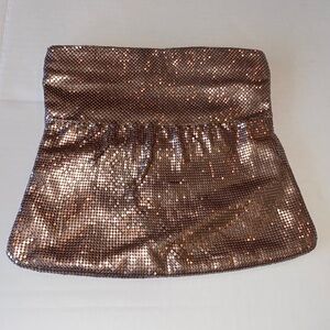 BCBGMAZAZRIA pink fold over sparrkle mesh clutch